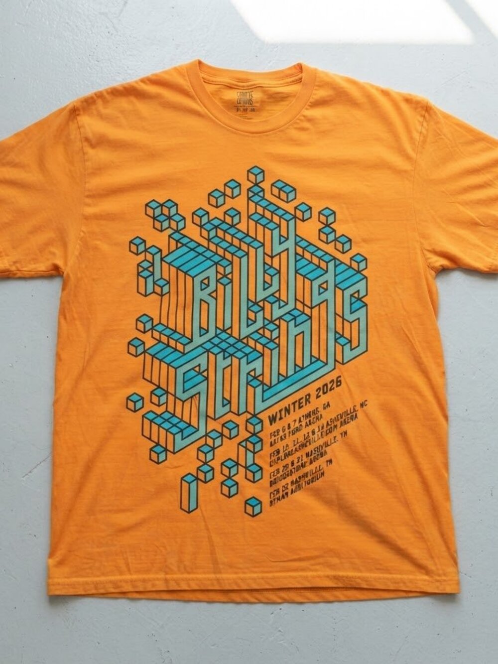 Billy Strings Winter Tour 2026 Orange Cube Graphic T-Shirt XL BMFS Official